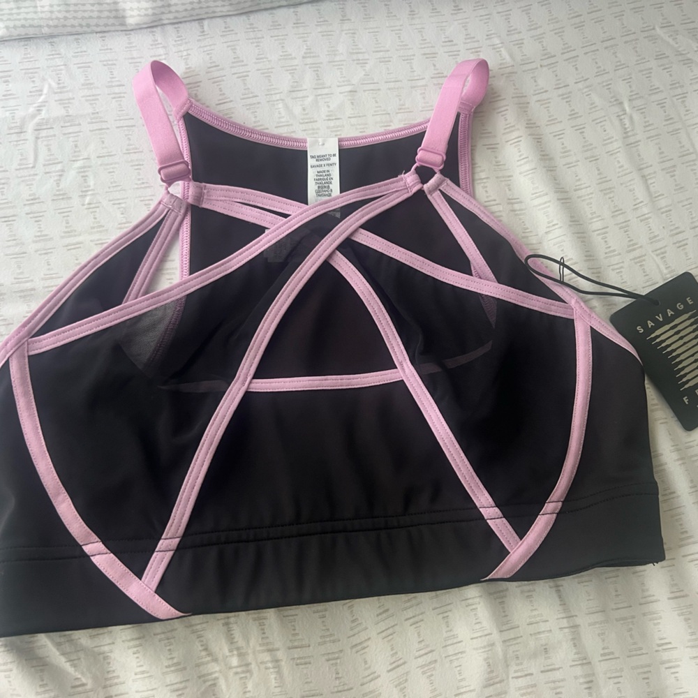 Savage X Fenty Black and Pink Bralette